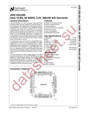 ADC12DL065CIVS/NOPB datasheet  